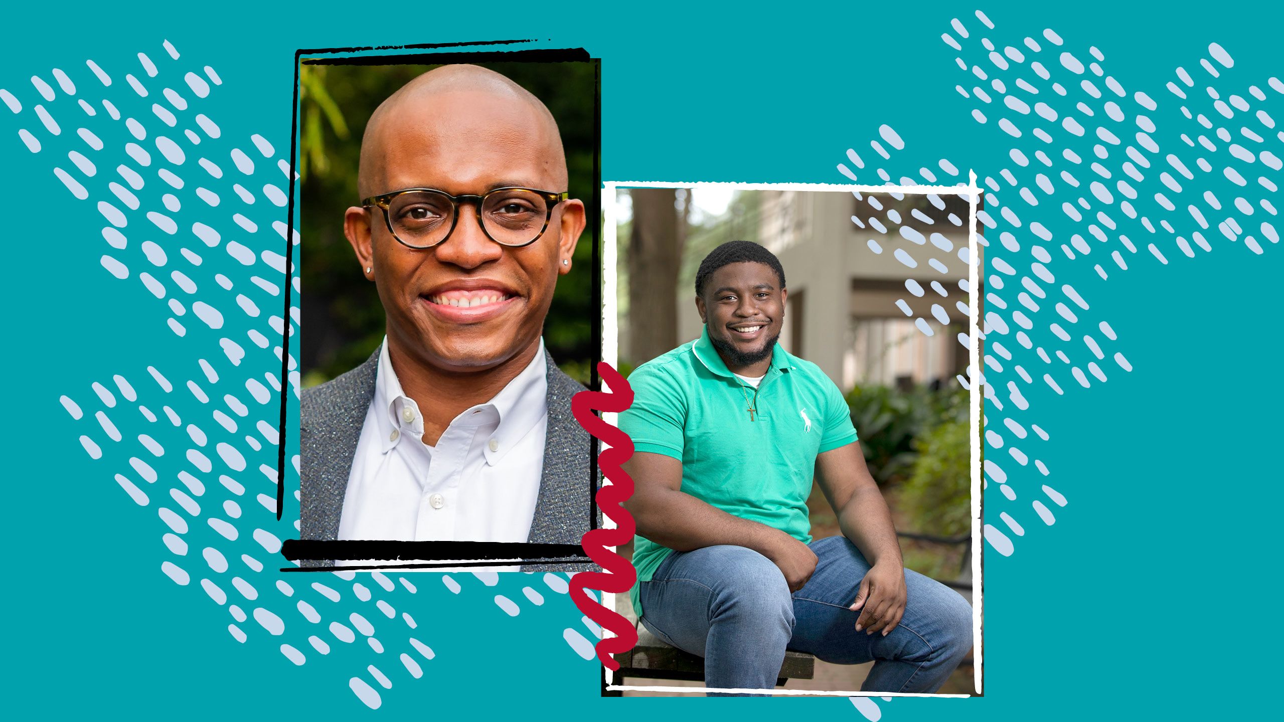 Digital collage of mentor Thelbert Snowden and student Trevyn Gray